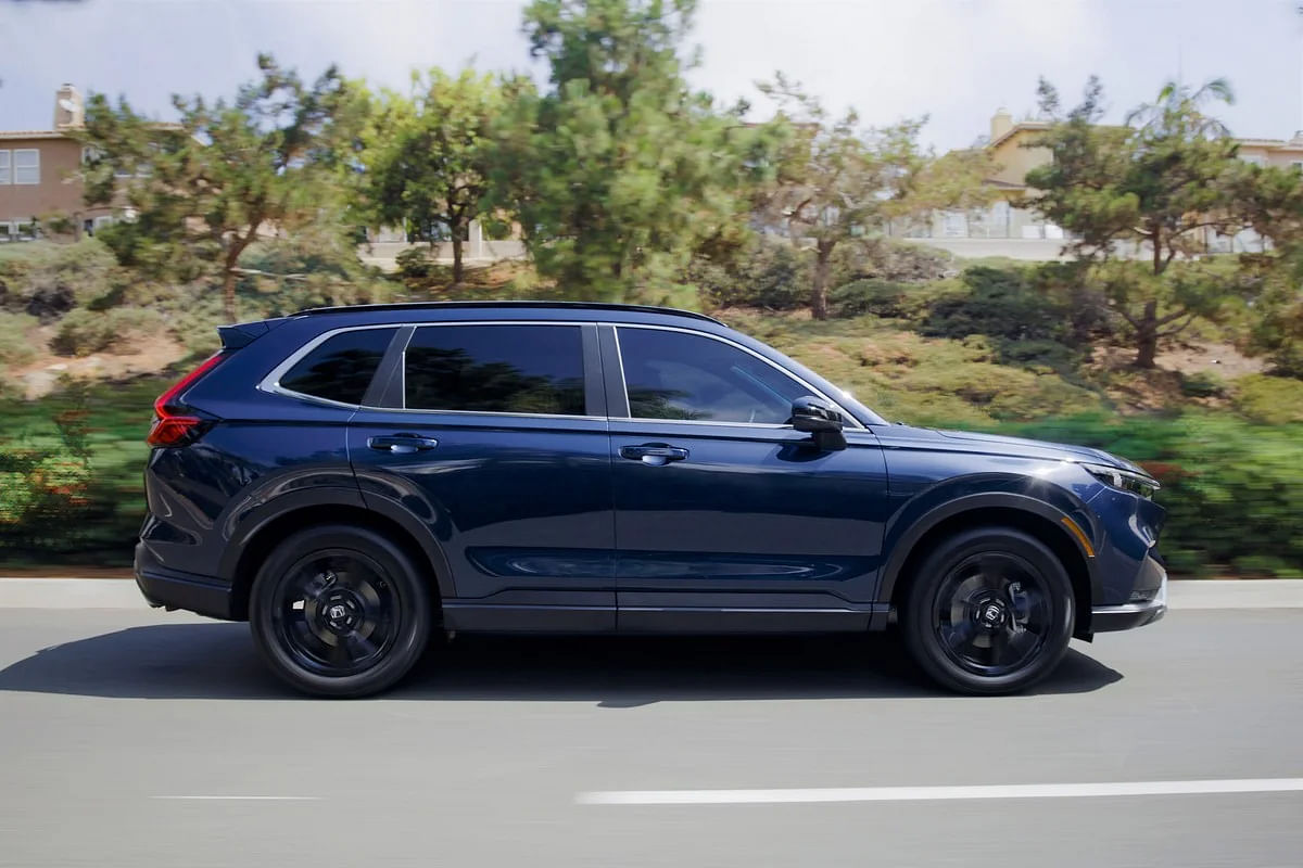 Blue 2024 Honda CR-V SUV Side Profile Photograph