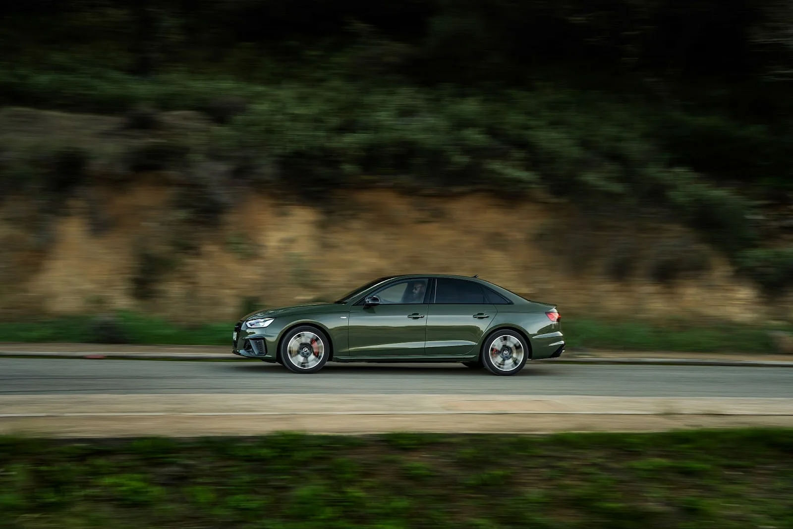 Green 2024 Audi A4 Side Profile 