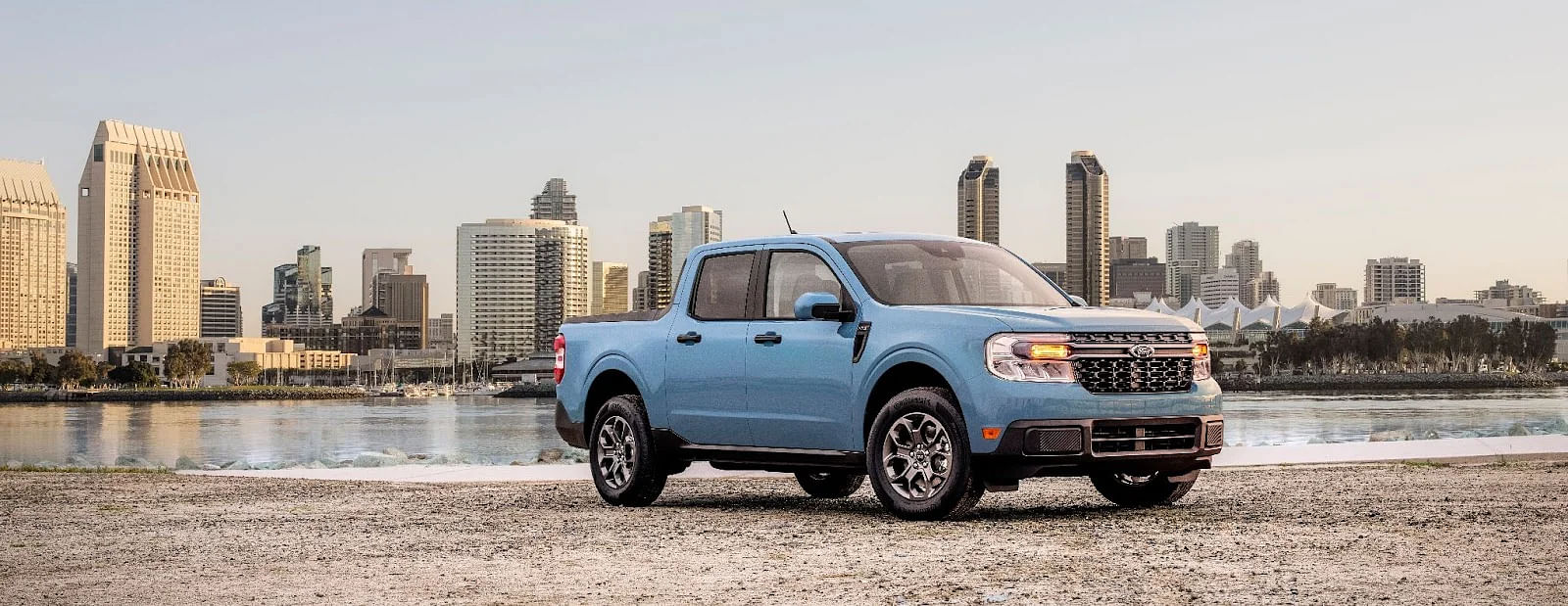 Sky Blue 2024 Ford Maverick Pickup Truck Photo