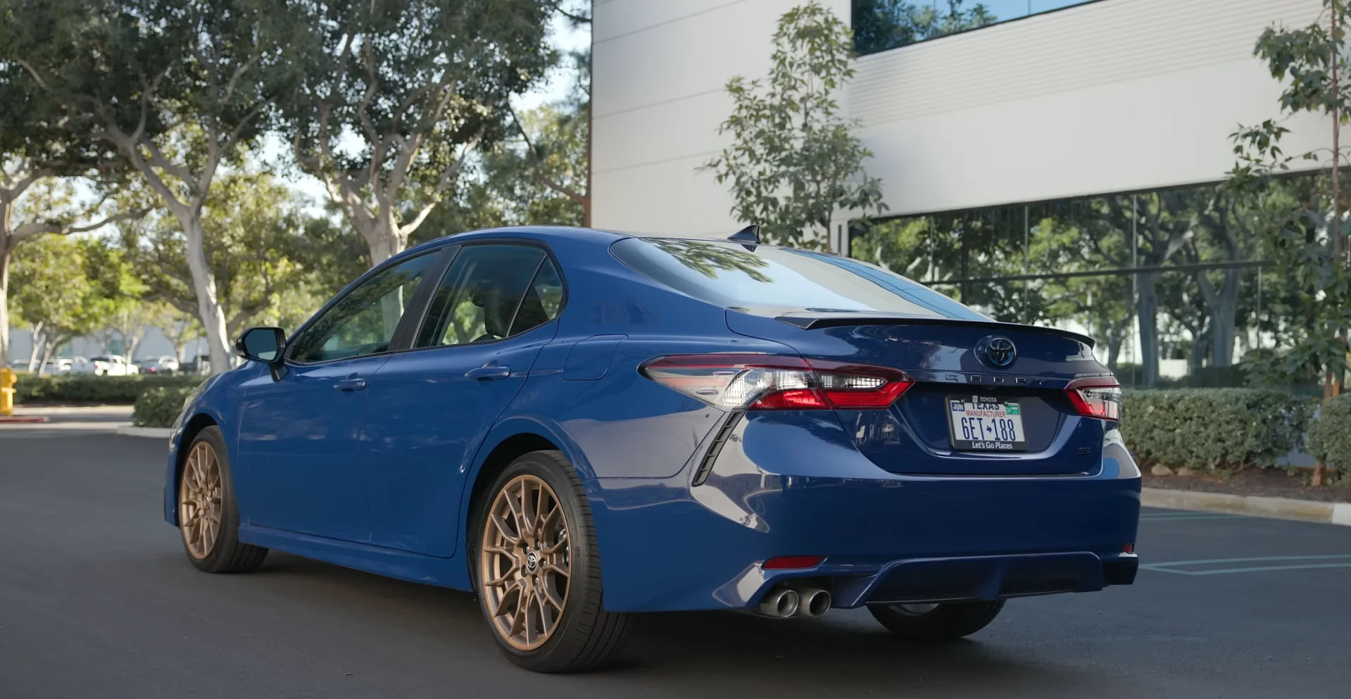 Blue TOyota Camry Rear Profile