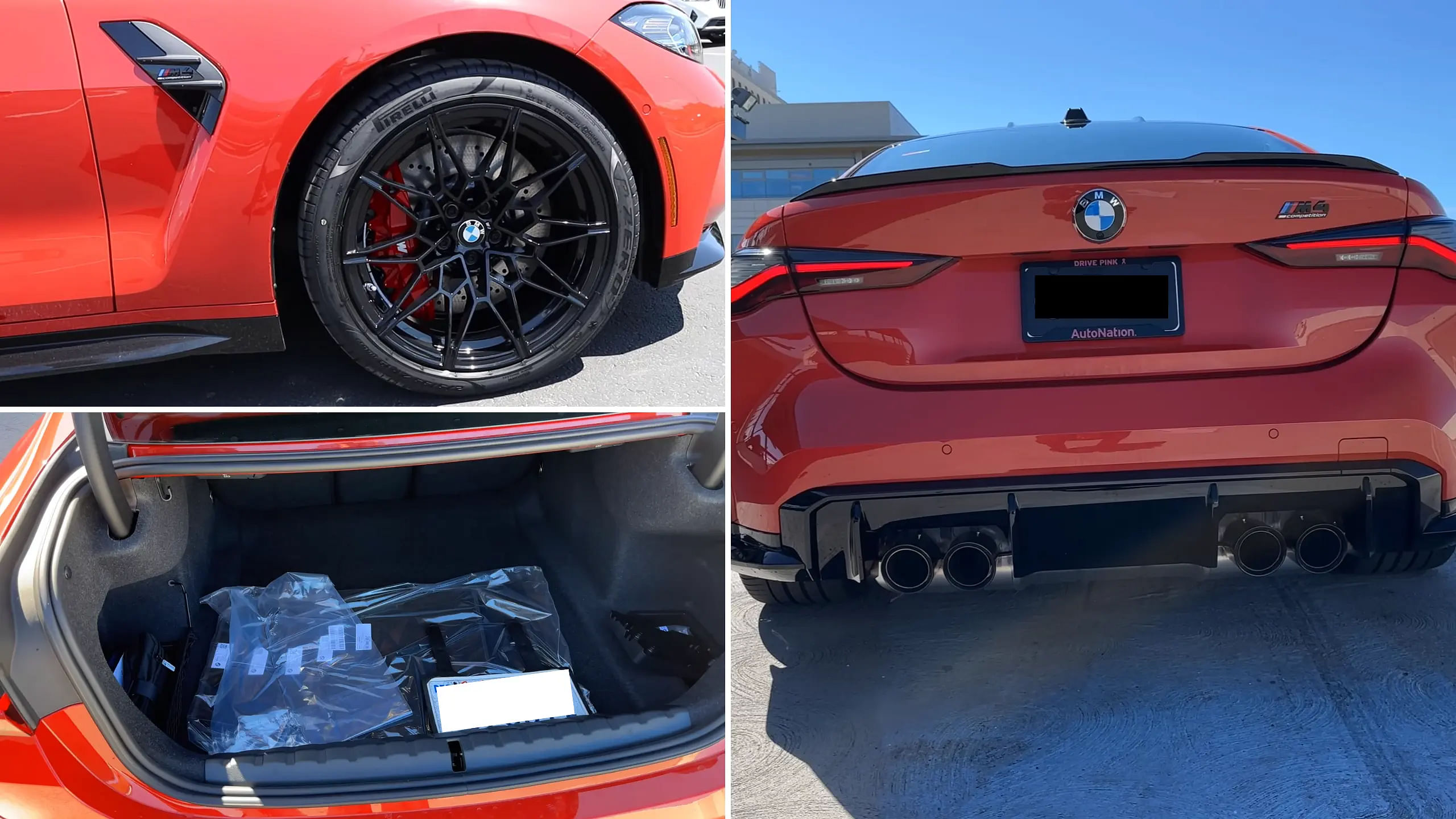 2024 BMW M4 Competition wheels, rear end and trunk space