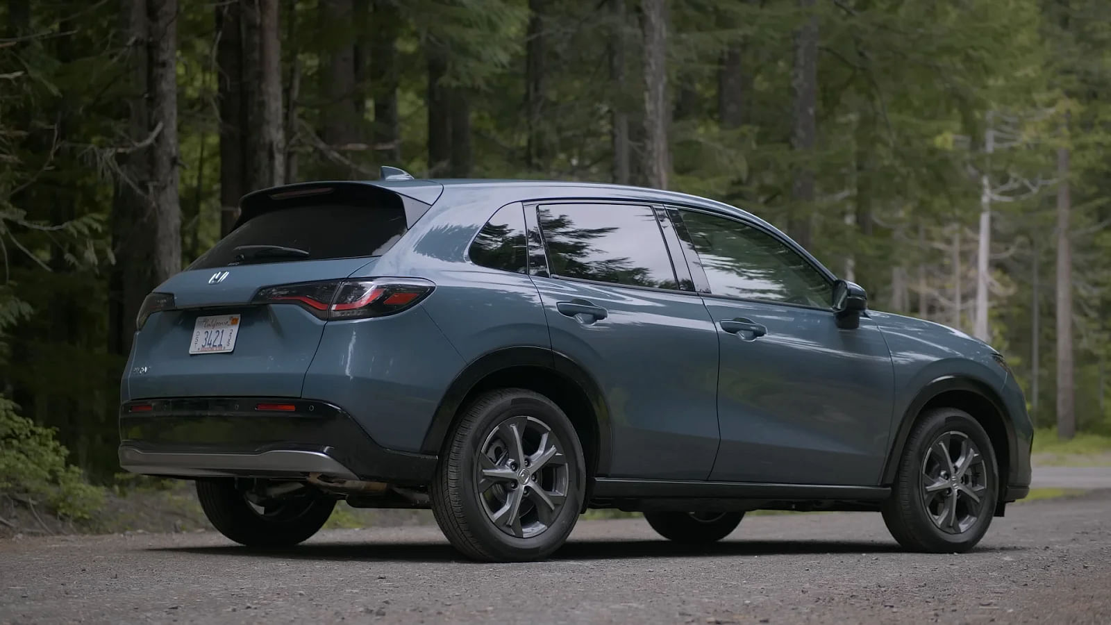 Grey 2024 Honda HR-V Crossover SUV Rear Profile Photograph