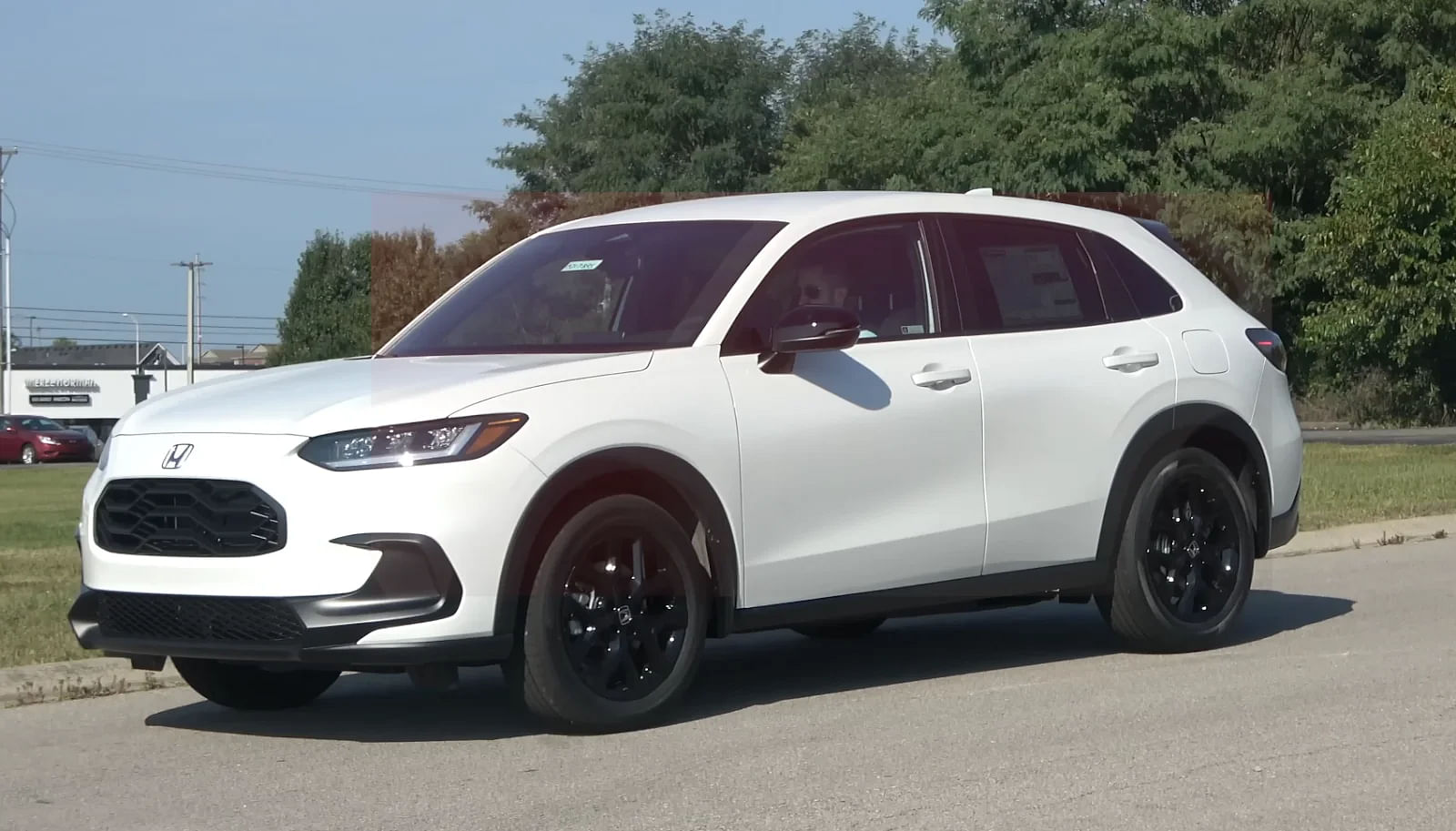 White 2024 Honda HR-V Crossover SUV Front Profile Photograph