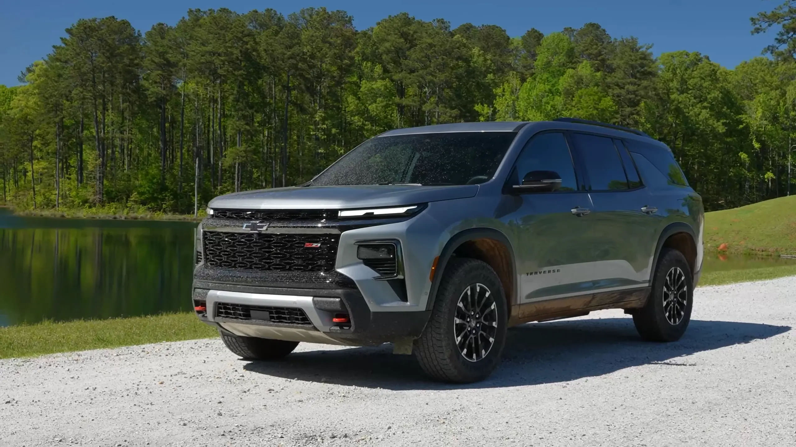 2024 Chevrolet Traverse in front of a lake