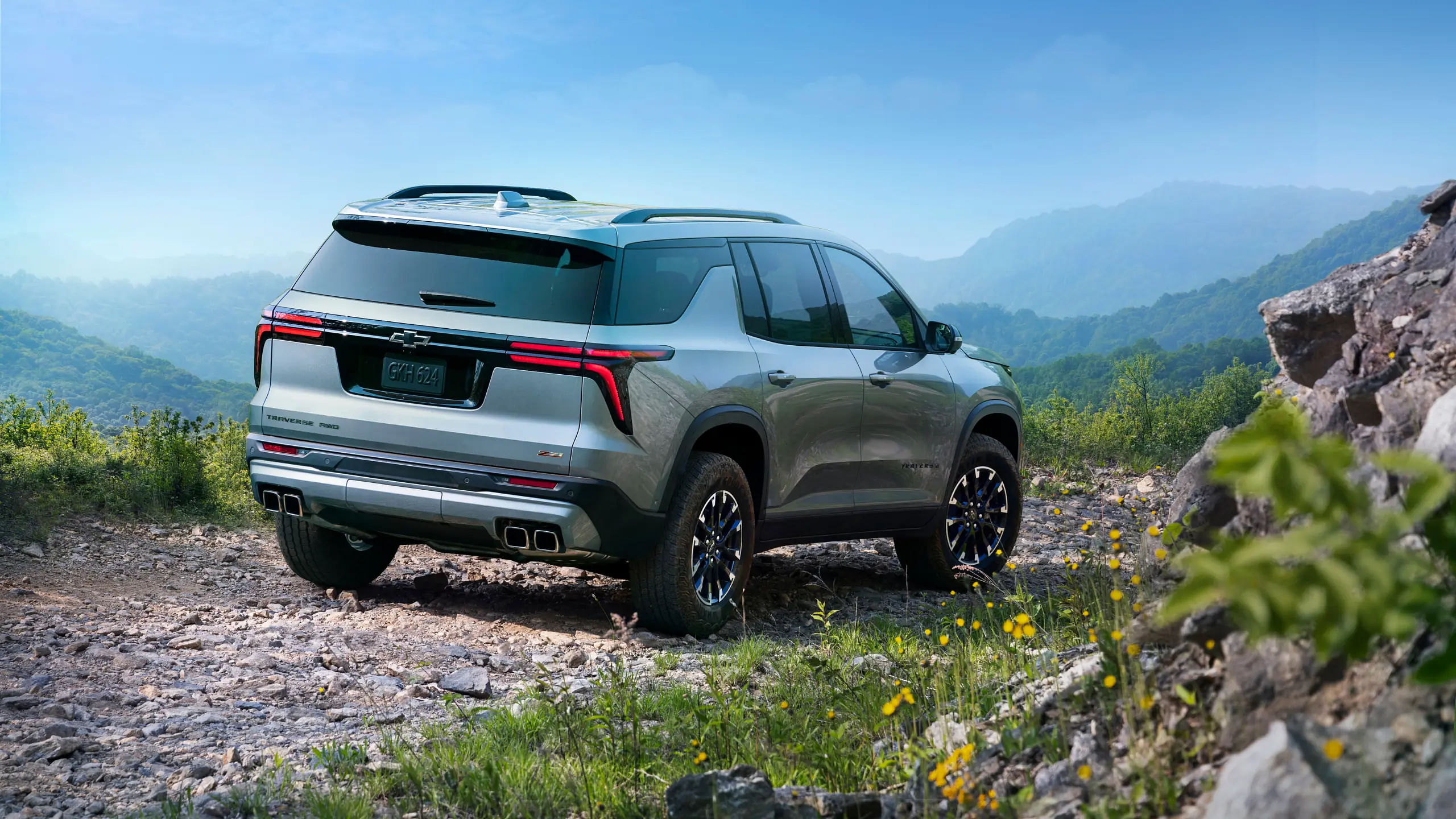 2024 Chevrolet Traverse driving on a trail