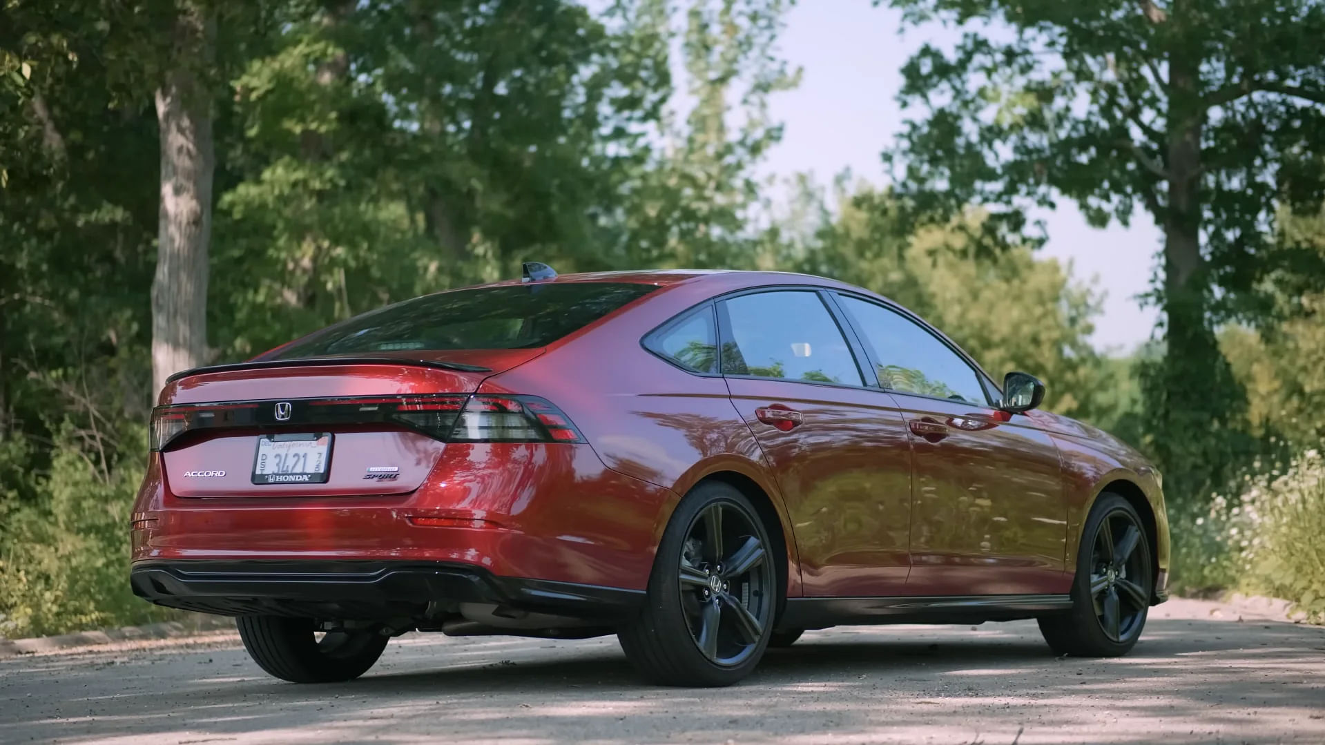 Red 2024 Honda Accord Side Rear Profile 