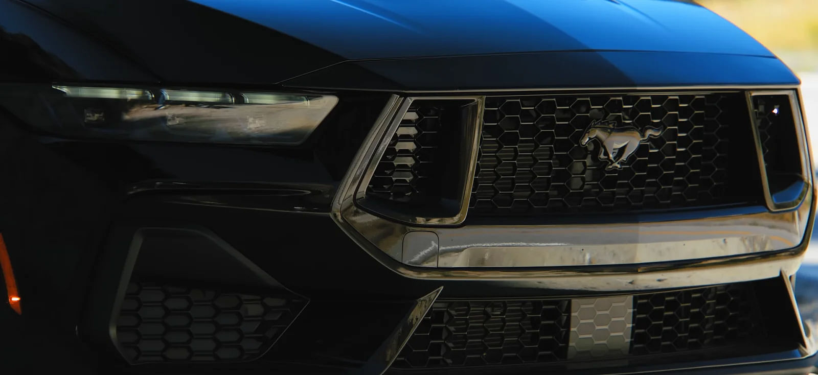 Black 2024 Ford Mustang GT Front Grille