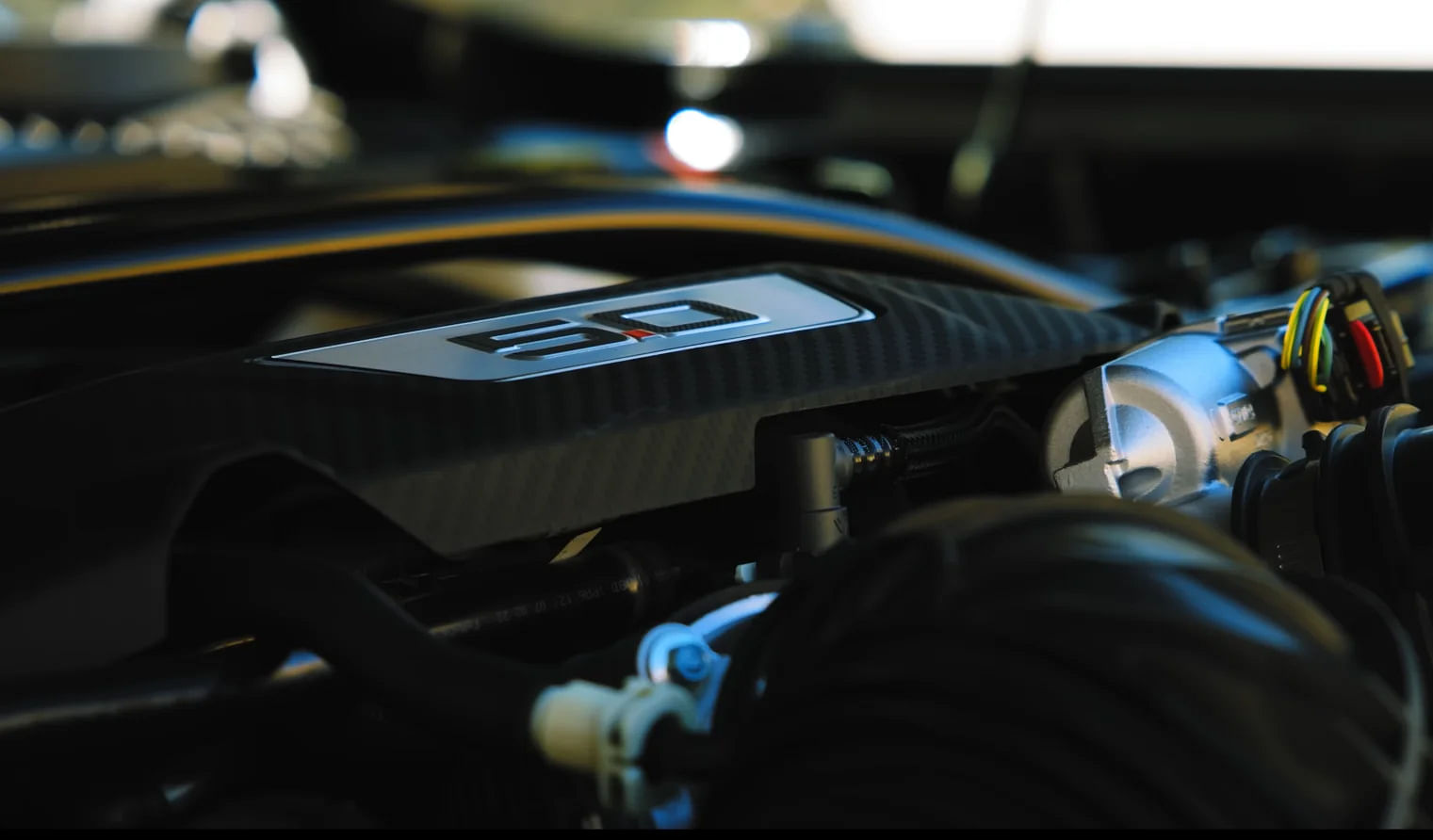 Black 2024 Ford Mustang GT Engine V8