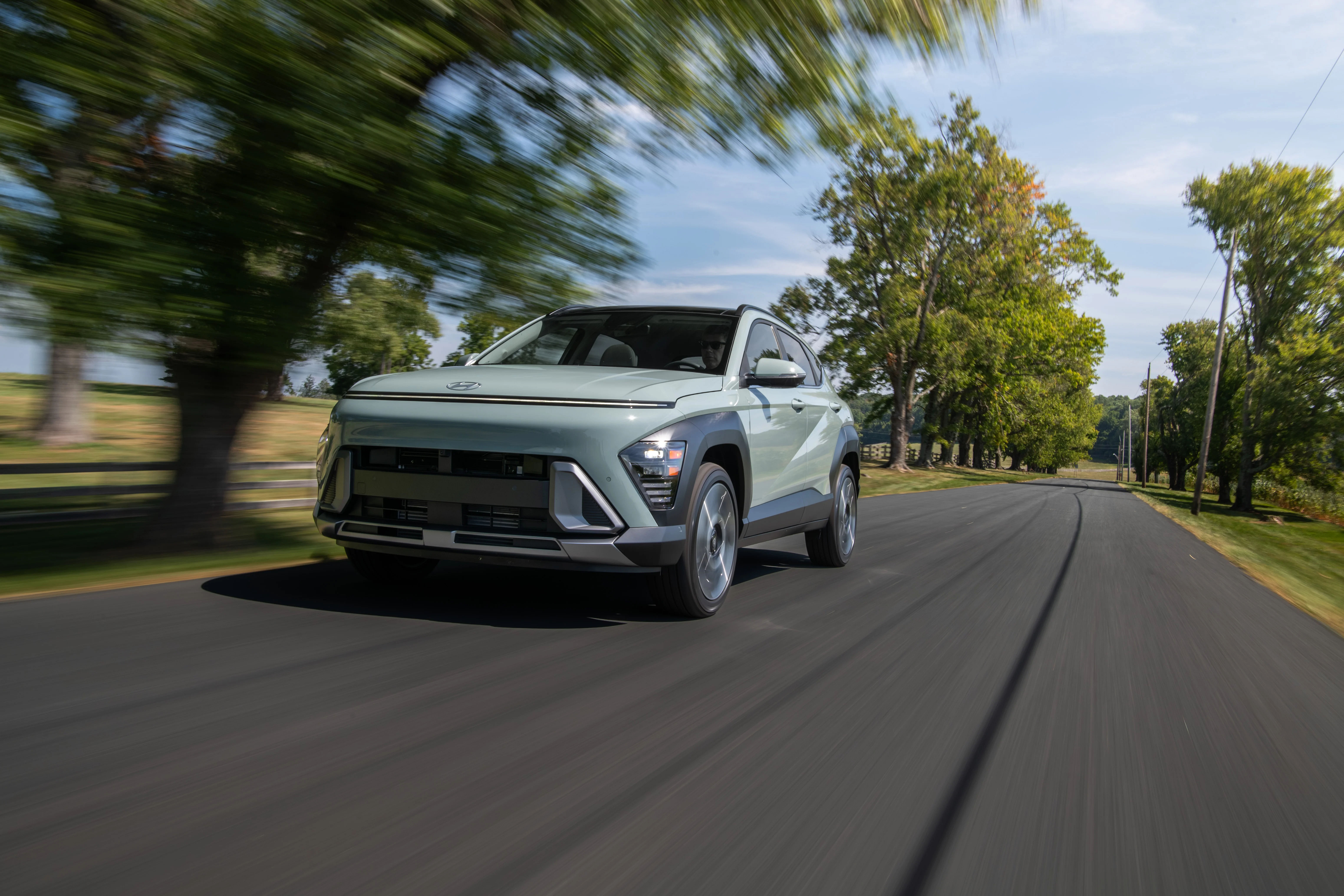 Grey 2024 Hyundai Kona Front Profile