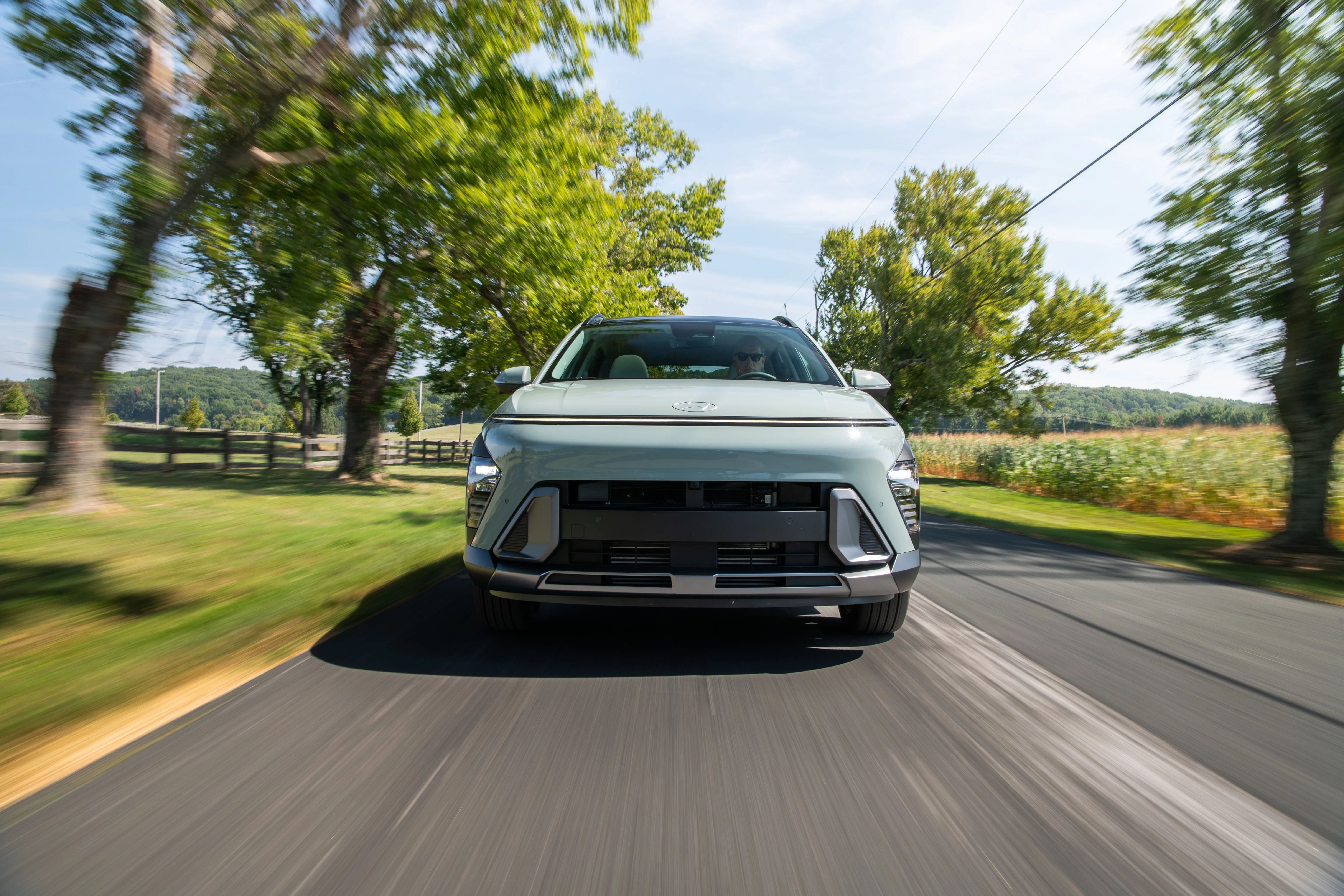 Grey 2024 Hyundai Kona Front Profile