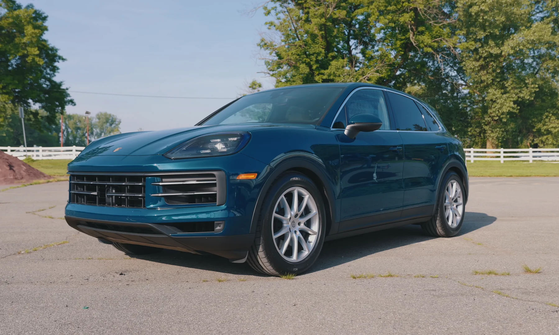 Blue 2024 Porsche Cayenne Front Profile