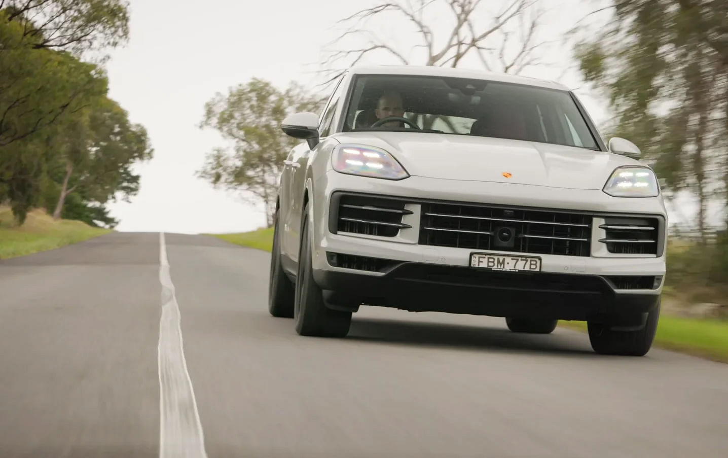 White 2024 Porsche Cayenne Front Profile