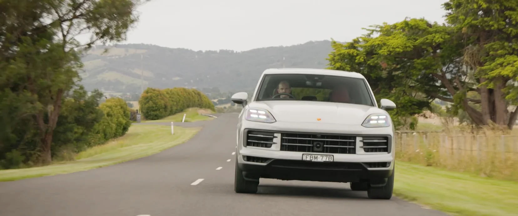 White 2024 Porsche Cayenne Front Profile