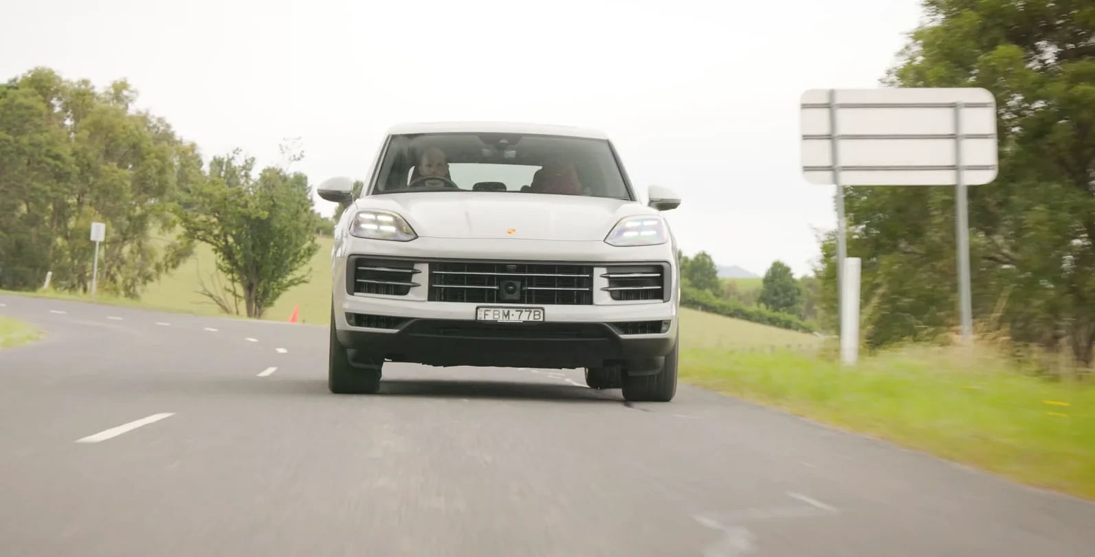 White 2024 Porsche Cayenne Front Profile