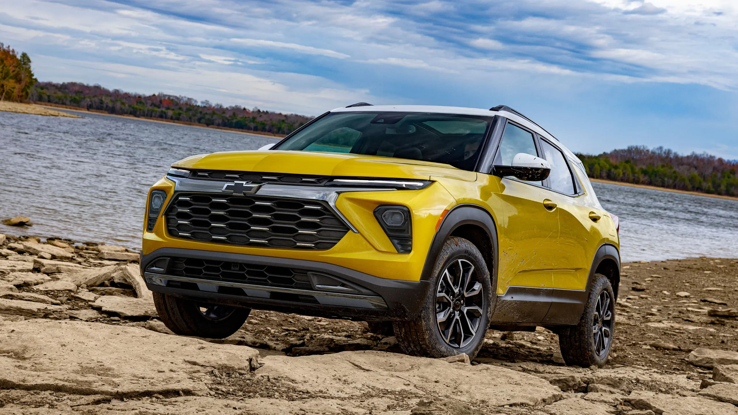 Yellow 2024 Chevrolet Trailblazer Activ offroading